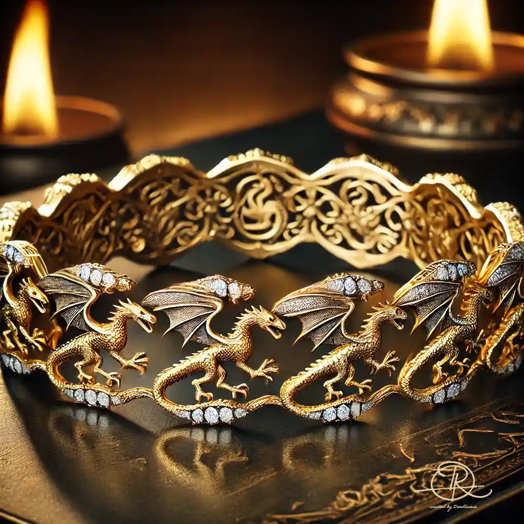 A luxurious gold tennis bracelet inspired by the Mother of Dragons from Game of Thrones