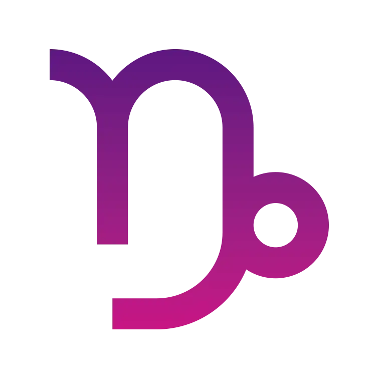 icon of capricorn zodiac sign colored in a pink-purple gradient