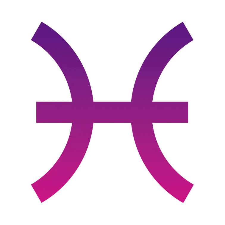 icon of pisces zodiac sign colored in a pink-purple gradient