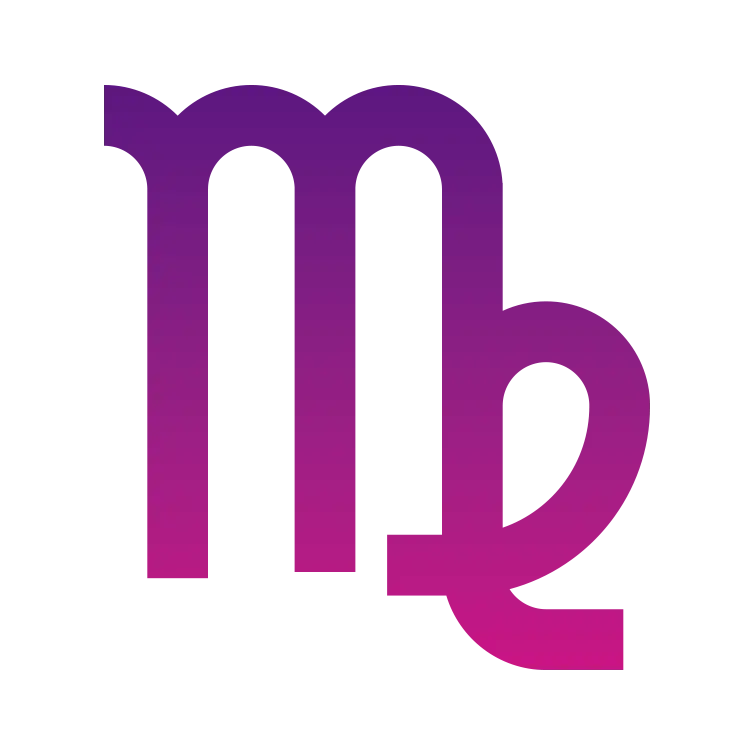 icon of virgo zodiac sign colored in a pink-purple gradient