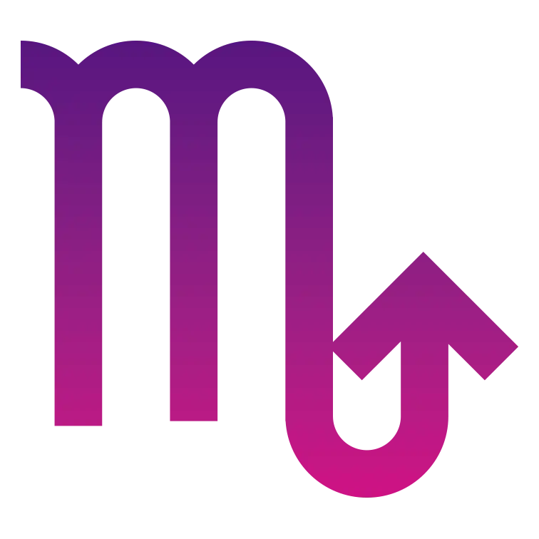 icon of scorpio zodiac sign colored in a pink-purple gradient