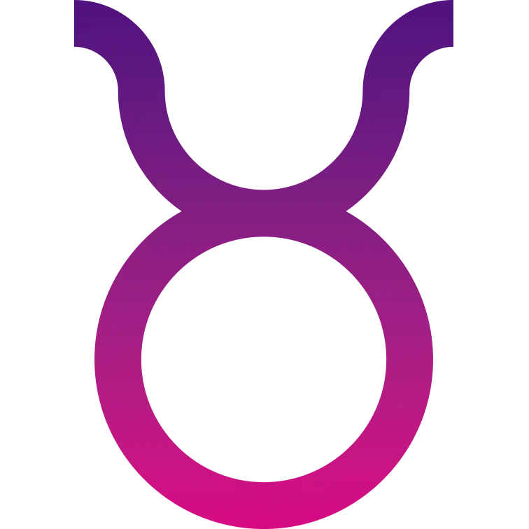 icon of taurus zodiac sign colored in a pink-purple gradient