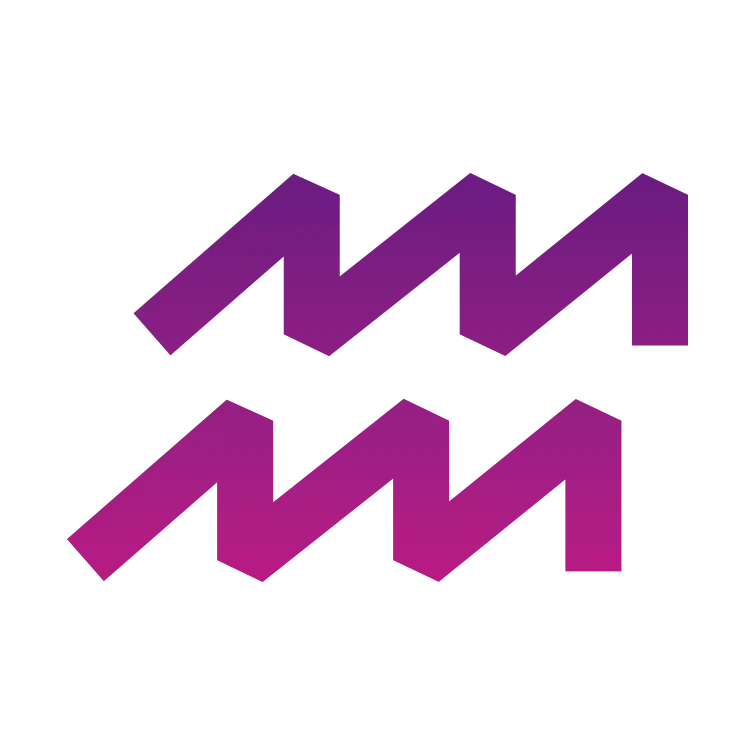 icon of aquarious zodiac sign colored in a pink-purple gradient