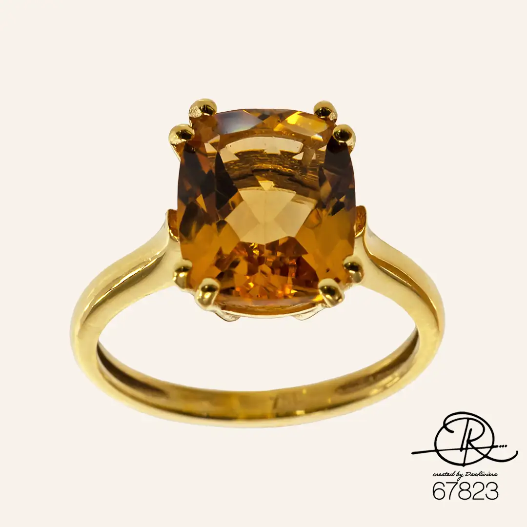 Citrine χρυσό δαχτυλίδι