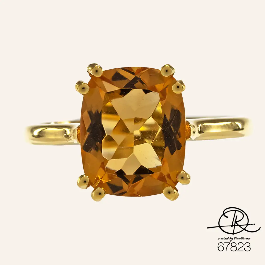 Citrine χρυσό δαχτυλίδι